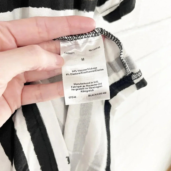 Long Tall Sally Black & White Striped Scoop Neck Tee Shirt Women's Size Medium - Picture 5 of 7